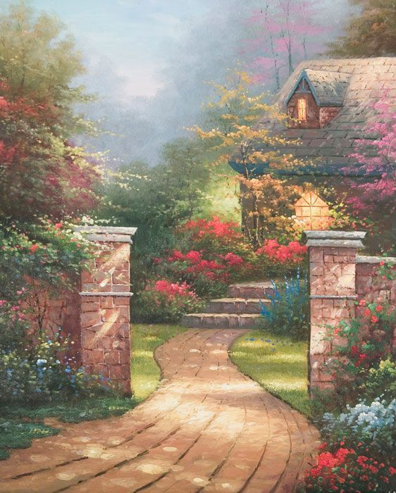 Фреска Дворик в цветах