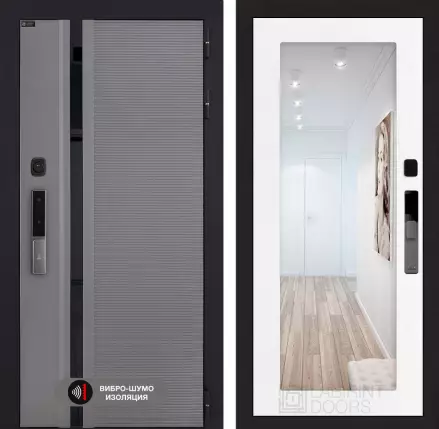 Входная дверь Пиано Смарт 2.0 с зеркалом 18