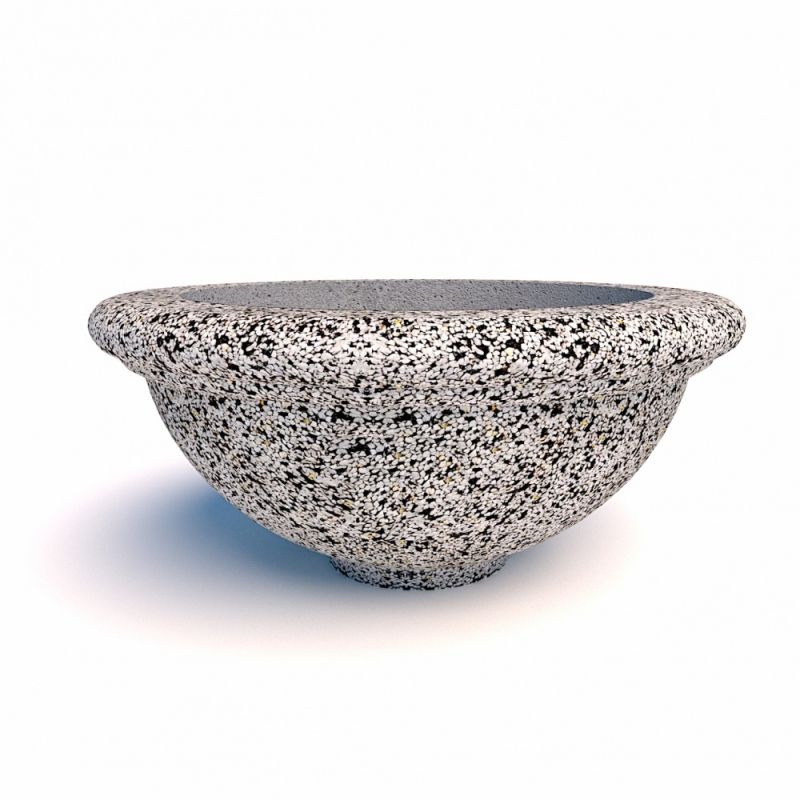 Вазон бетонный уличный Ламелла на ножке (фактура  шахматка)