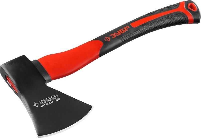 Топор ЗУБР "МАСТЕР" кованый с двухкомпонентной стеклопластиковой рукояткой, 0,8кг