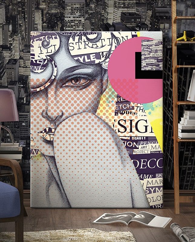 Фреска Графика Кокетка. ag0047