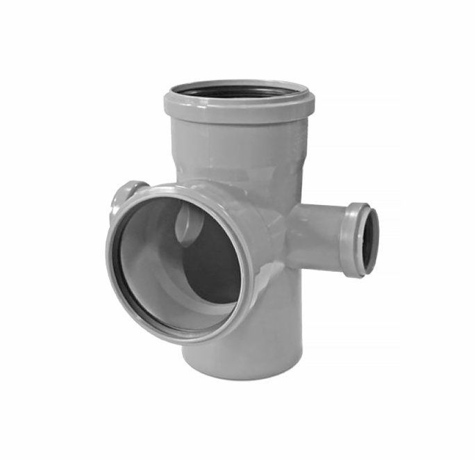 Крестовина канализационная Ø 110 х 110 х 50 мм 87° двухплоскостная правая