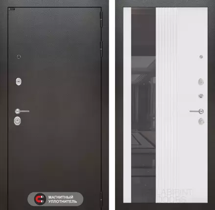 Входная дверь SILVER с Зеркалом 32 тонированным