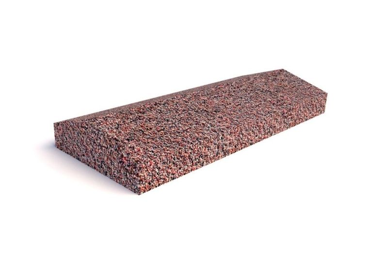 Навершие блока Красно-серый Гранит 600х250х90 мм