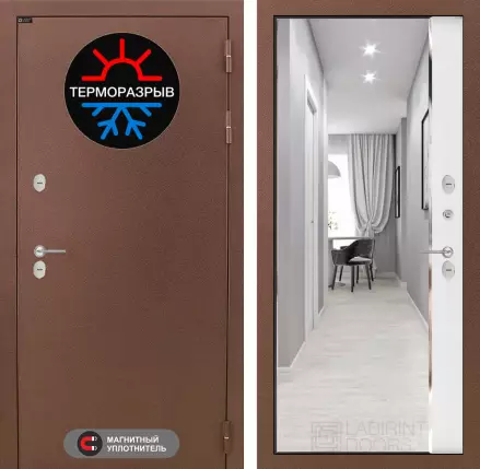 Входная дверь Термо Магнит с зеркалом Панорама