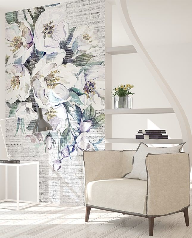 Фреска Графика Цветочная мелодия. Современное искусство. ag0171