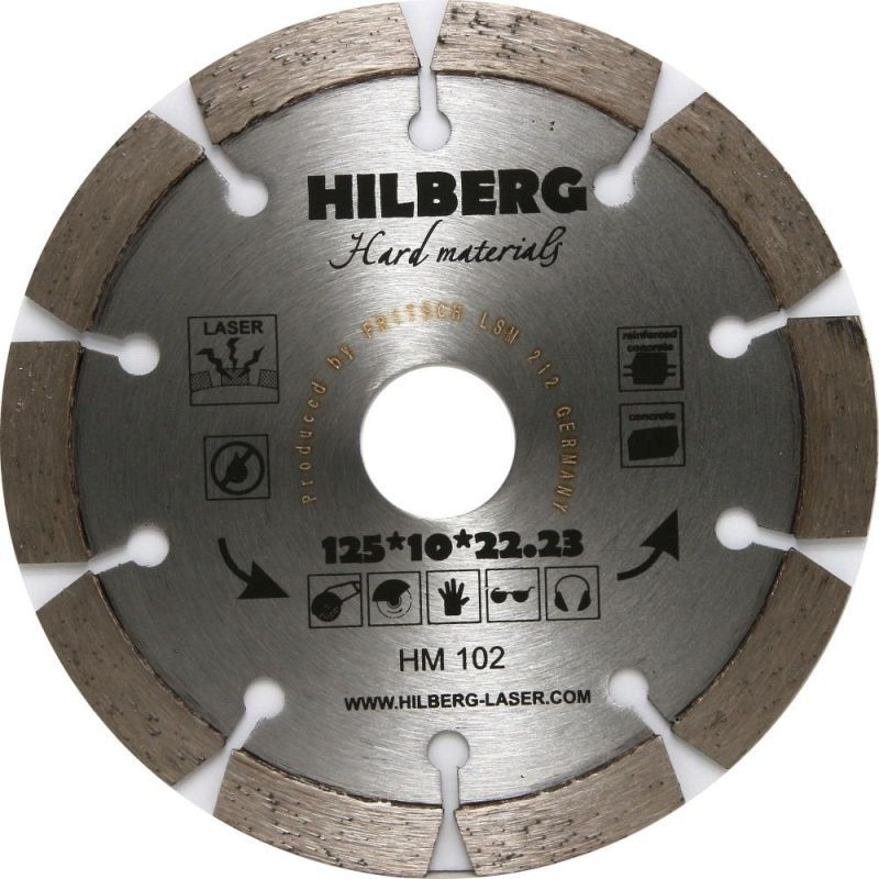 Диск алмазный Hilberg Hard Materials Лазер 125*10*22.23 mm