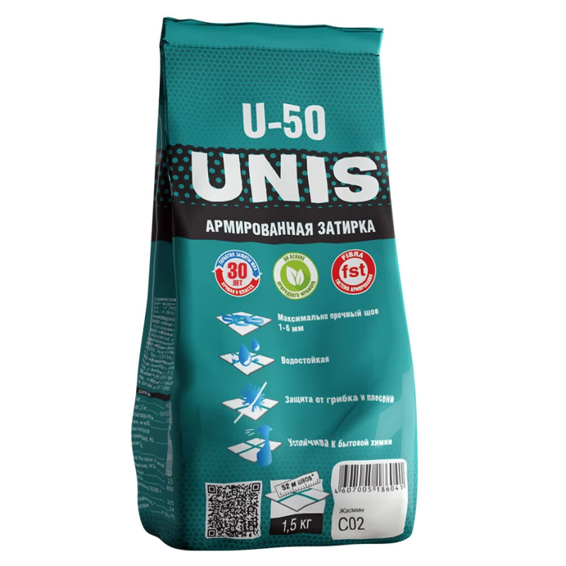 Затирка цементная Unis U-50 С02 жасмин 1,5 кг