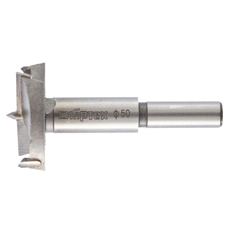 Сверло Форстнера по дереву, 50 мм, цилиндрический хвостовик // Сибртех