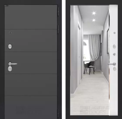 Входная дверь Арт с зеркалом Панорама