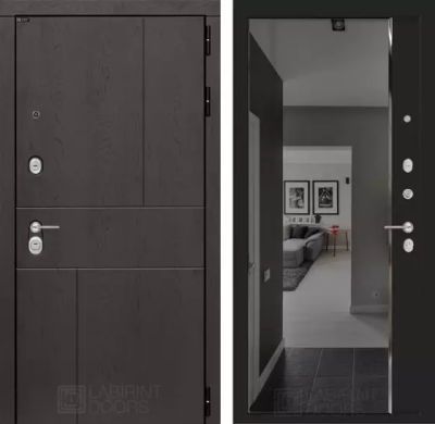 Входная дверь Урбан с зеркалом Панорама с тонировкой