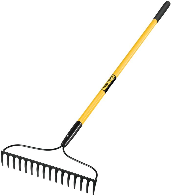 Грабли металлические 16 зубьев ручка фибергласс 136 см Truper 17885