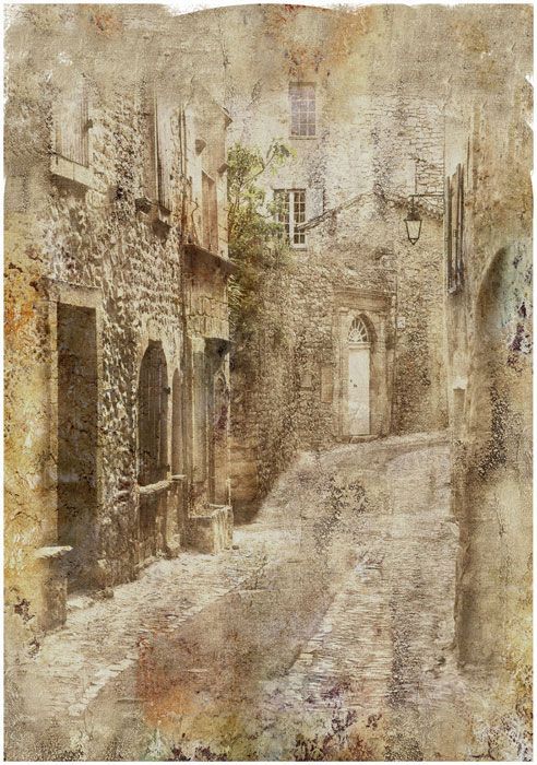 Фреска Старинная итальянская улочка