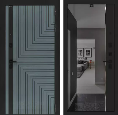 Входная дверь Кредор с зеркалом Панорама с тонировкой