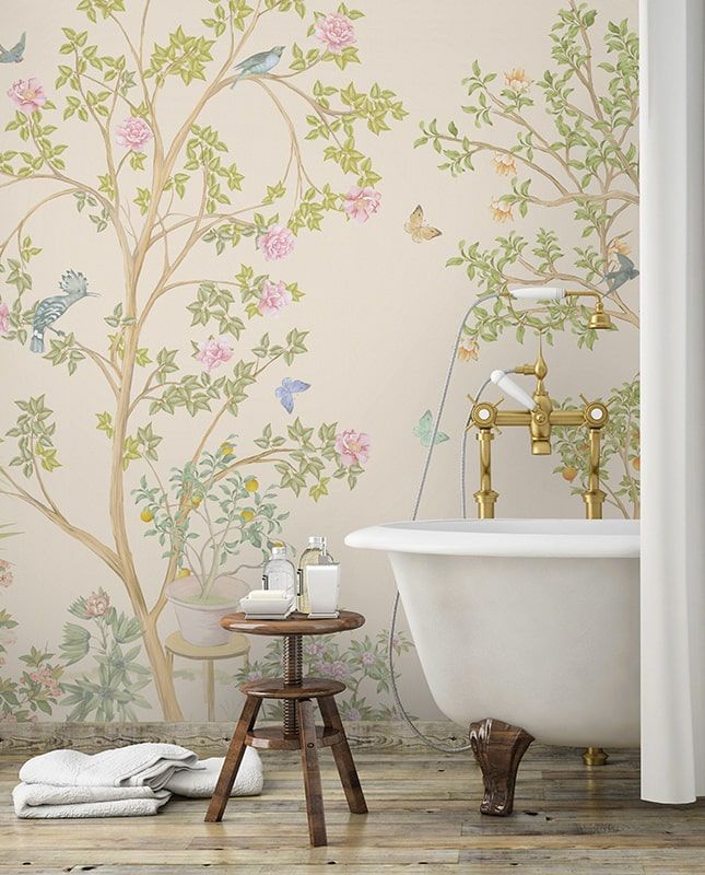 Фреска Графика Шинуазри. Весенний сад. Японское искусство. ag0227