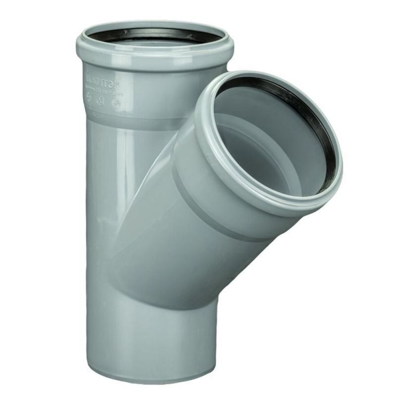 Тройник канализационный Ø 110 x 110 мм 45