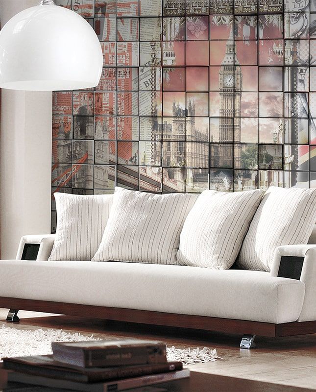 Фреска Графика Лондон. Лофт. Каменная стена. Плитка. ag0250