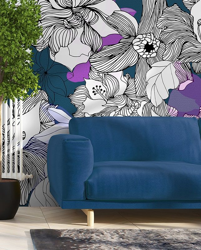 Фреска Графика Flowers.   ag0089