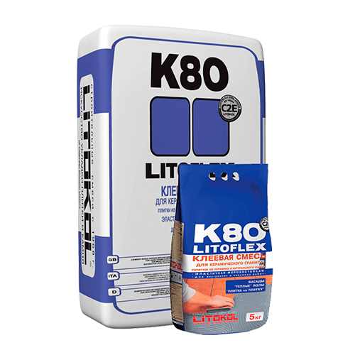 Плиточный клей LITOFLEX К-80, LITOKOL, 25кг