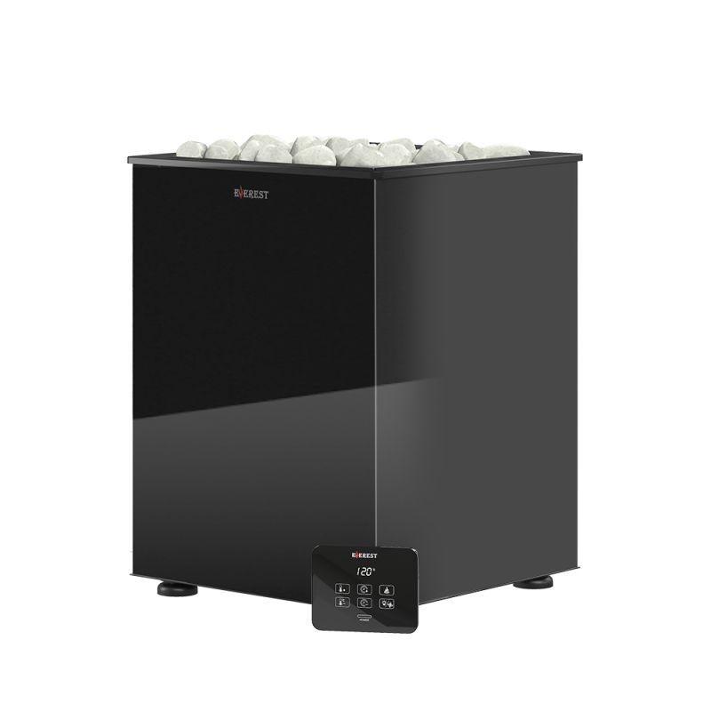 Электрокаменка EVEREST «BLACK CRYSTAL» S120 (пульт управления в комплекте)