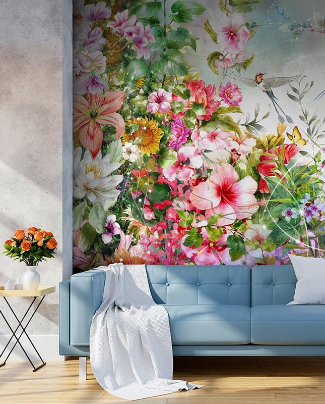 Фреска Графика Летние цветы. Солнечная поляна. ag0244