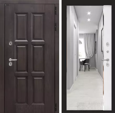 Входная дверь Лондон с зеркалом Панорама