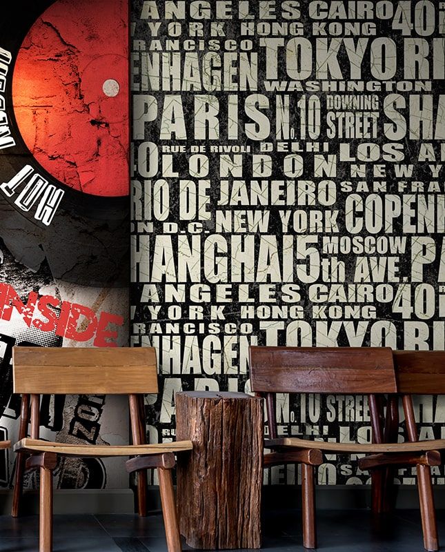 Фреска Графика Текст. Лофт. Современное искусство. ag0234