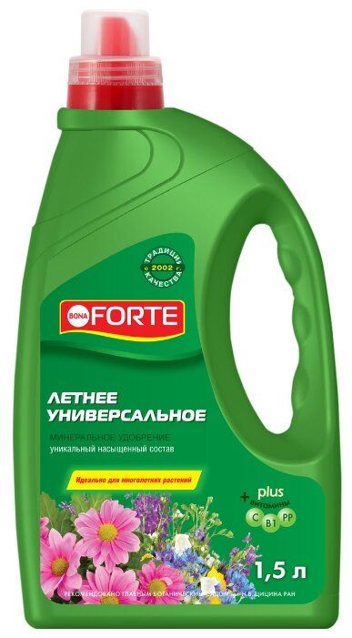 Удобрение минеральное жидкое универсальное весна-лето Bona Forte 1,5 л