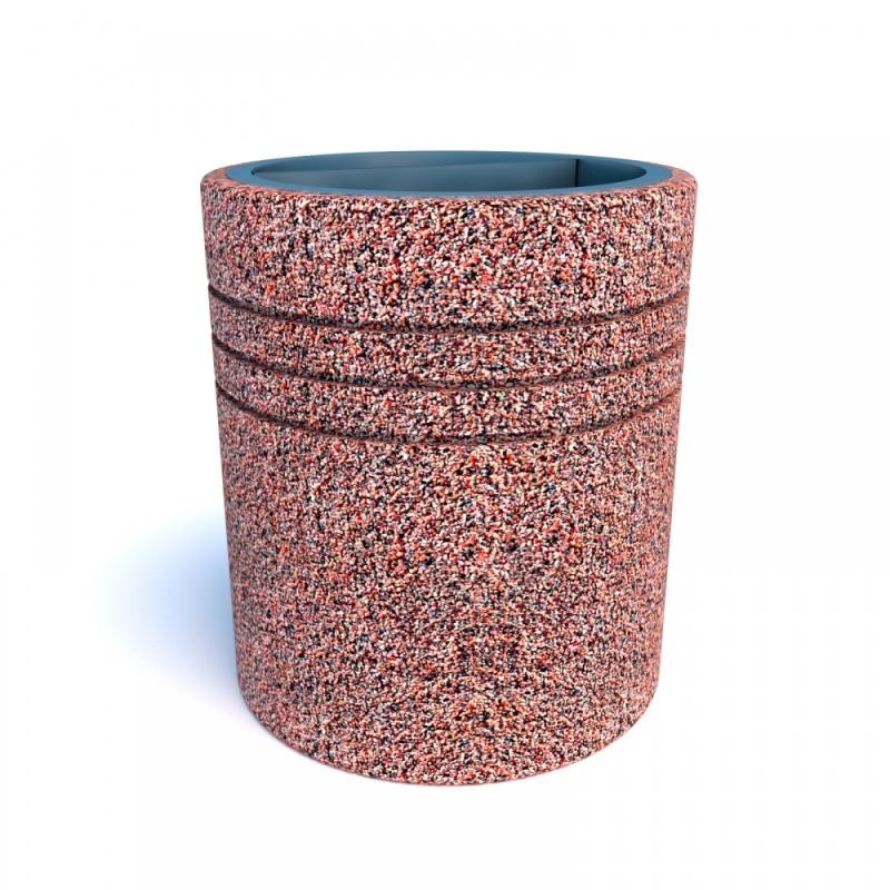 Урны бетонные уличные Гамбург (фактура серо-красный гранит)