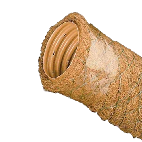 Дренажная гофрированная ПВХ труба  O160 мм с фильтром из кокосового волокна