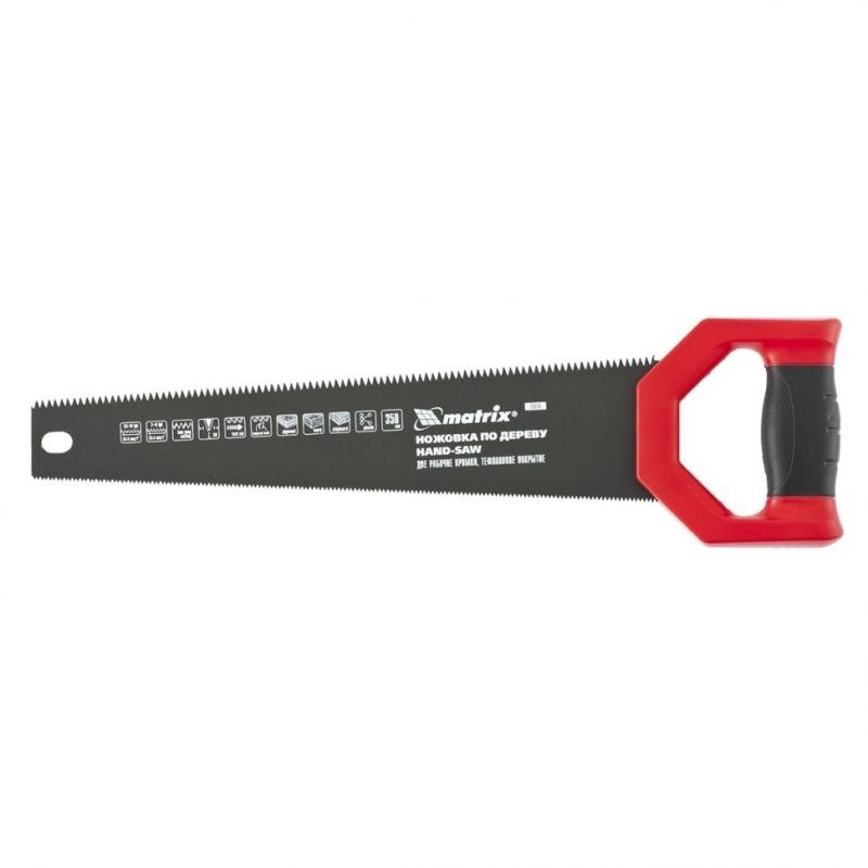 Ножовка по дереву UNIVERSAL, калений зуб 3D, 13-14 TPI и 7-8 TPI две рабочие кромки полотна, тефлоновое покрытие, 2-компонентная рукоятка, 350мм