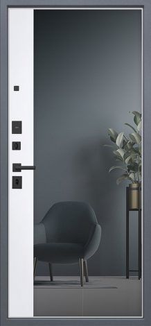 Стальная дверь ‭Беркут с зеркалом «матовый белый» АСД