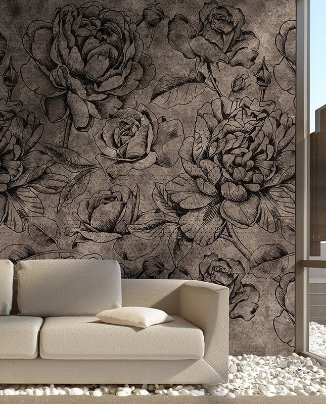 Фреска Графика Цветы. Графика. Современное искусство. ag0201