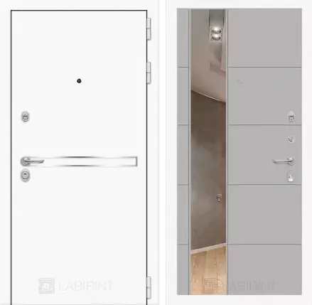 Входная дверь Лайн WHITE с Зеркалом 19