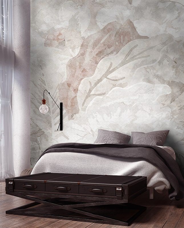 Фреска Графика Растительная абстракция. Бетонная стена. .ag0331