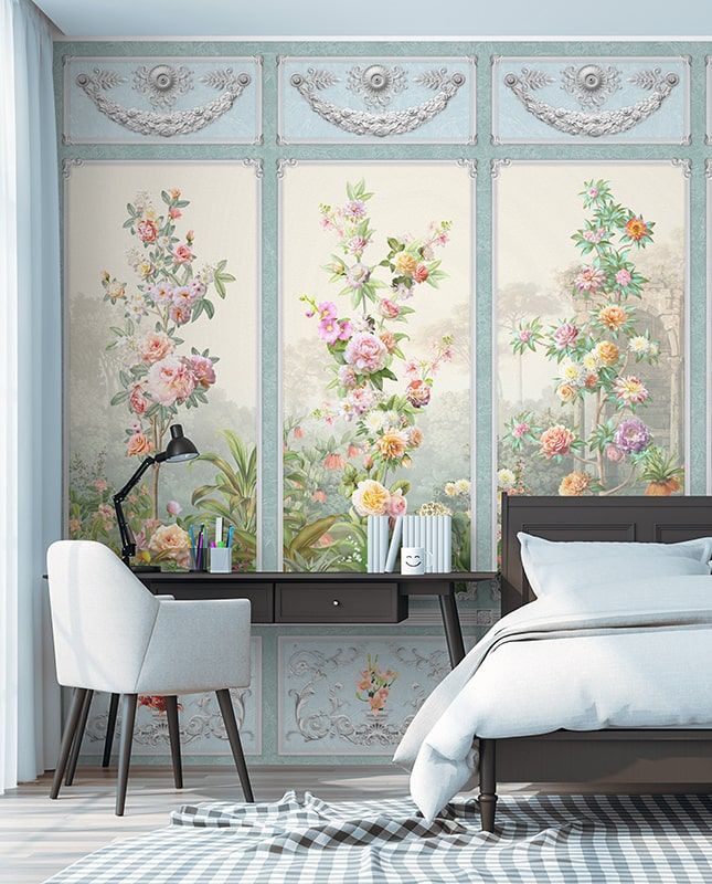 Фреска Графика Цветы. Модерн. Классика. ag0252