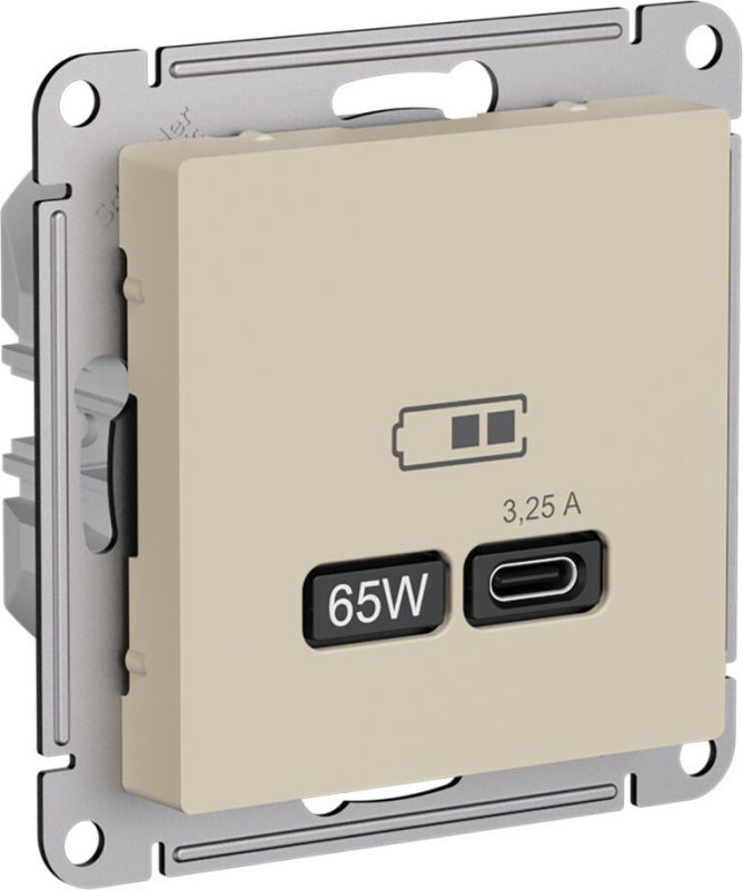 Зарядное устройство USB Schneider, USB-C, 65Вт (Песочный)