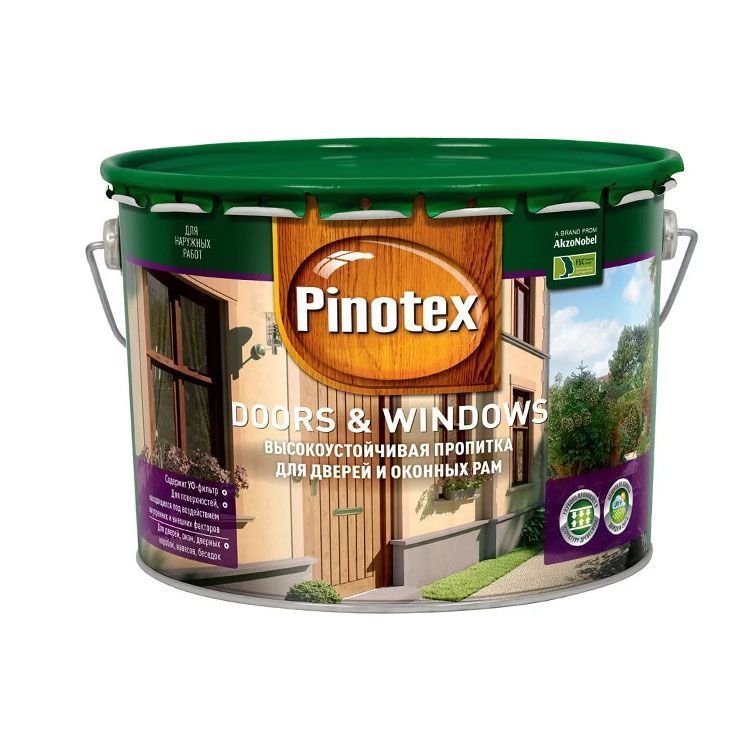 Пропитка Pinotex Doors Windows (Двери-Окна), 9 л