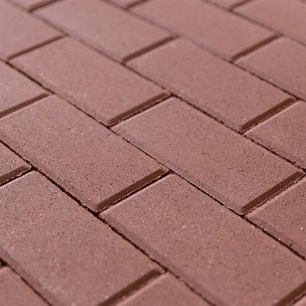 Тротуарная плитка STEINGOT Прямоугольник Темно-красная Верхний прокрас 60 мм