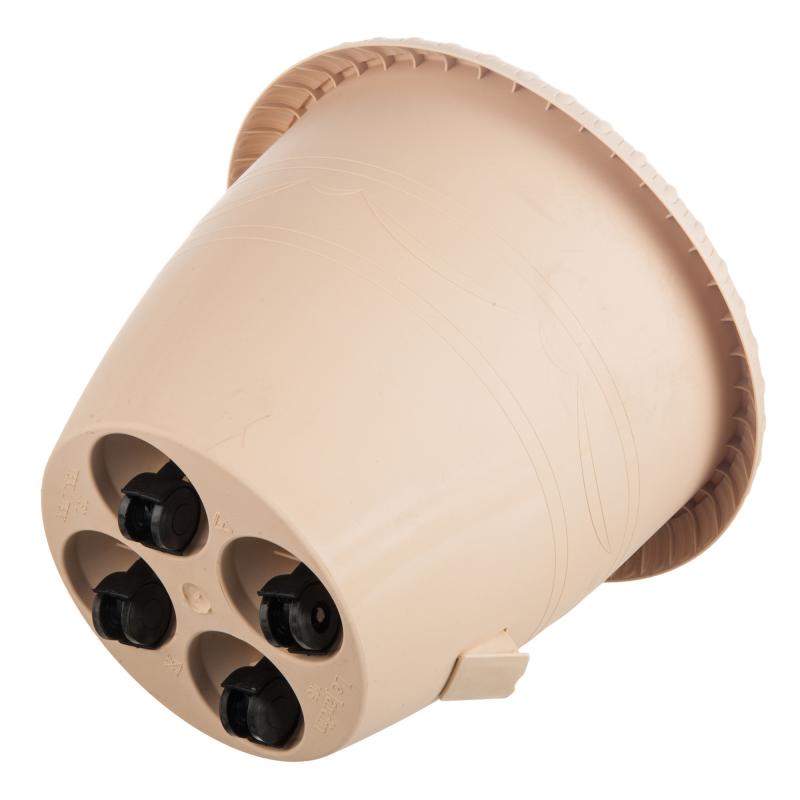 Горшок д/цветов с поддоном на колесах Le Jardin d=40, 20,5 л/мраморно-золотой