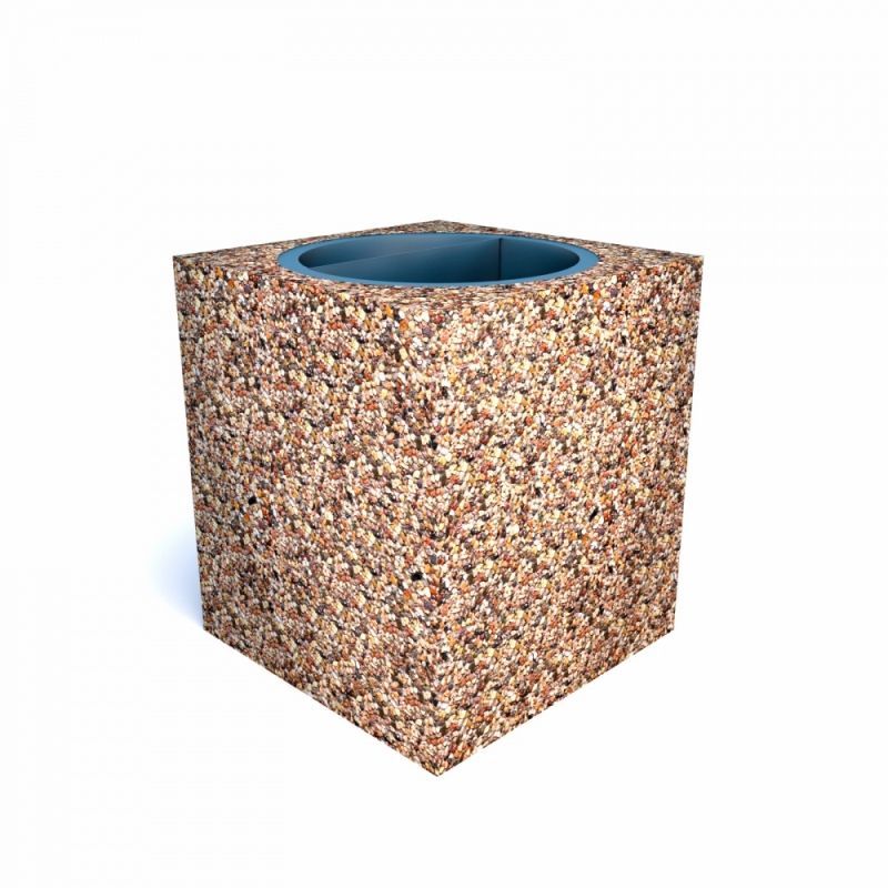 Урны бетонные уличные Квадро
 (фактура московский гравий)