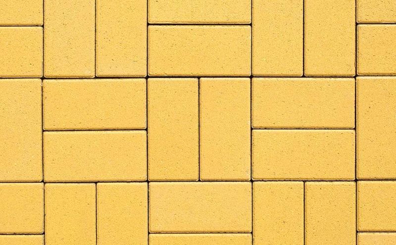 Плитка тротуарная ВЫБОР Прямоугольник гладкий Желтый Верхний прокрас 60 мм