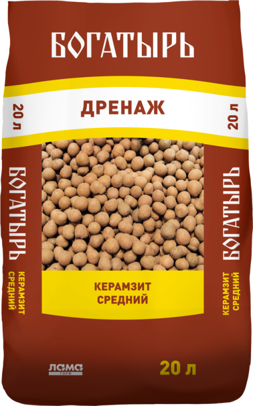 Керамзит средний "Богатырь дренаж" 20 л