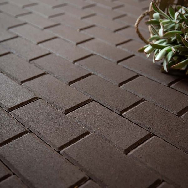 Тротуарная плитка STEINGOT Прямоугольник Темно-коричневая Верхний прокрас 60 мм