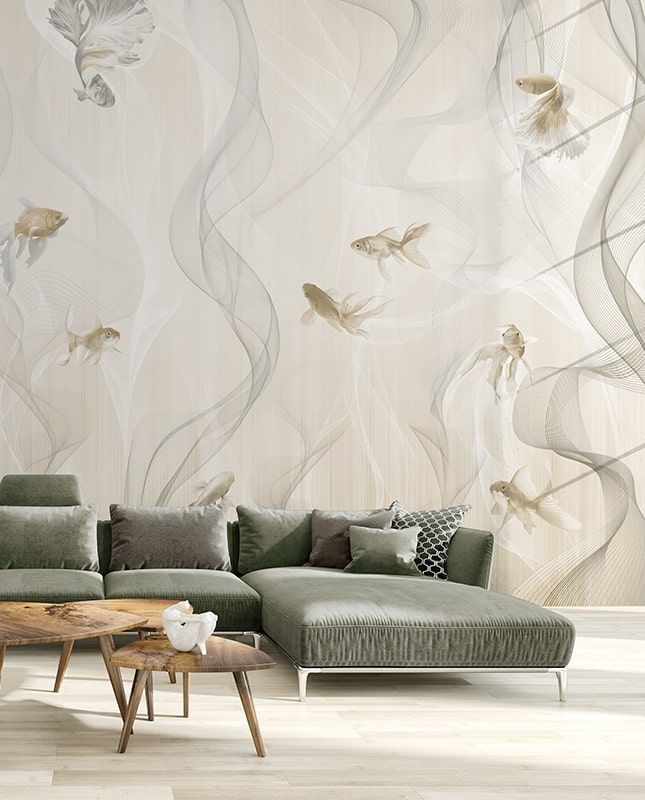 Фреска Графика Абстракция. Рыбы. Современное искусство. ag0325