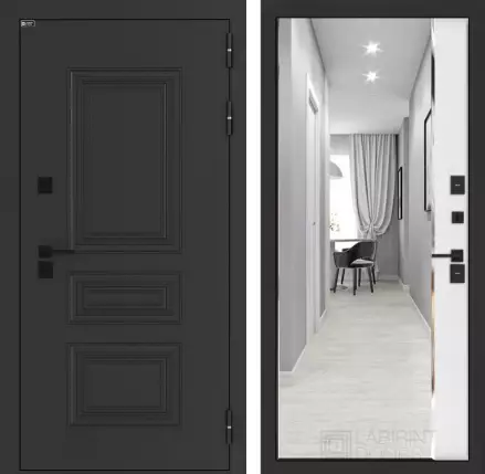 Входная дверь Аляска Лайт с зеркалом Панорама