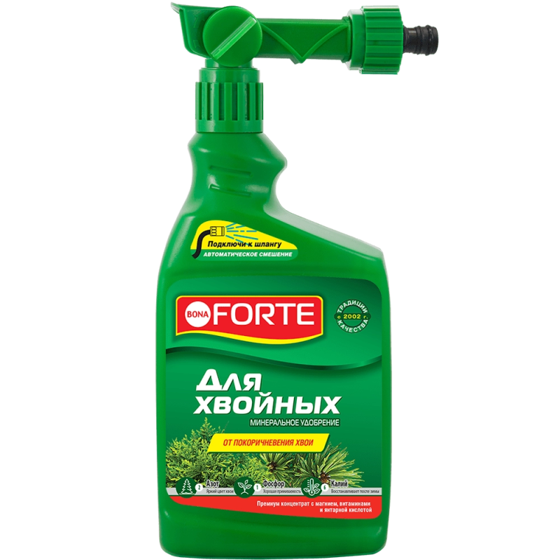 Удобрение минеральное жидкое эжектор для хвойных растений Bona Forte 1 л