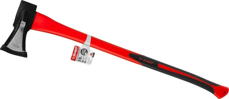 Топор-колун кованый, ЗУБР Мастер, с двухкомпонентной фиберглассовой рукояткой, "ушастый", 2кг/880мм