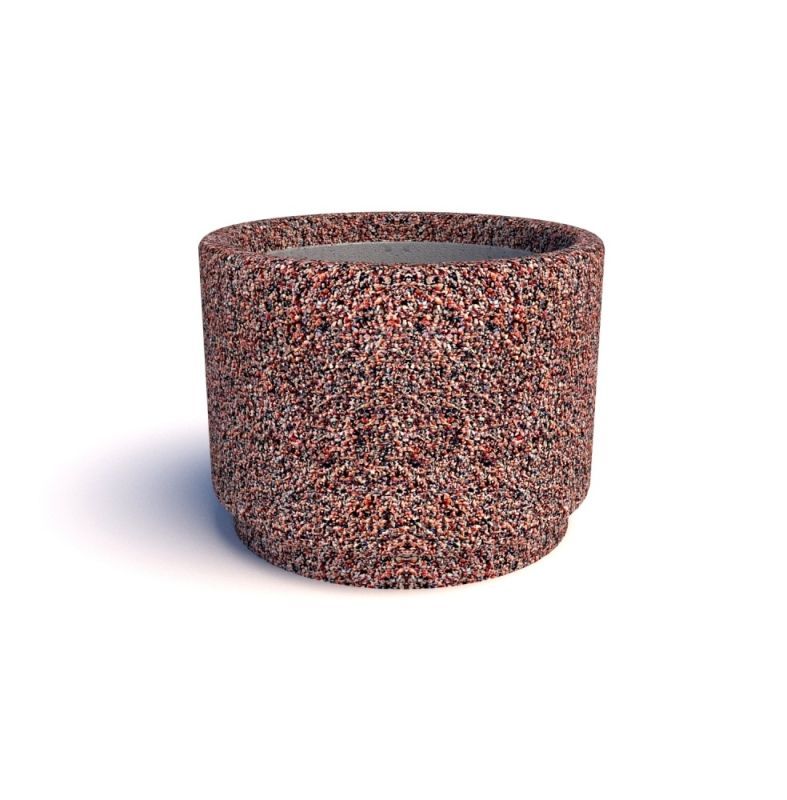 Вазон бетонный уличный Степ (фактура серо-красный гранит)