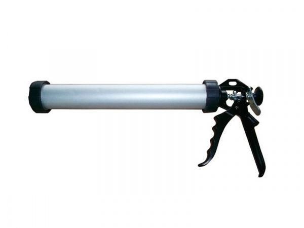 Пистолет для герметика, закрытый, алюминиевый корпус, 600мл
